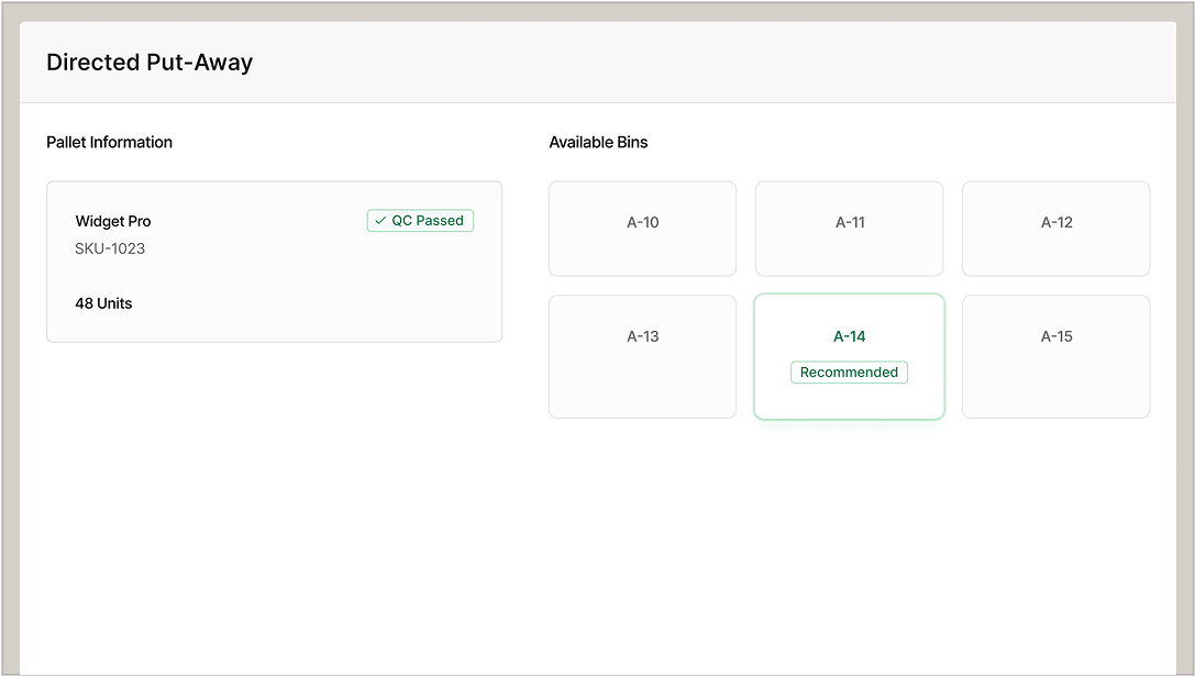 Automate receiving, put-away, and inventory tracking
