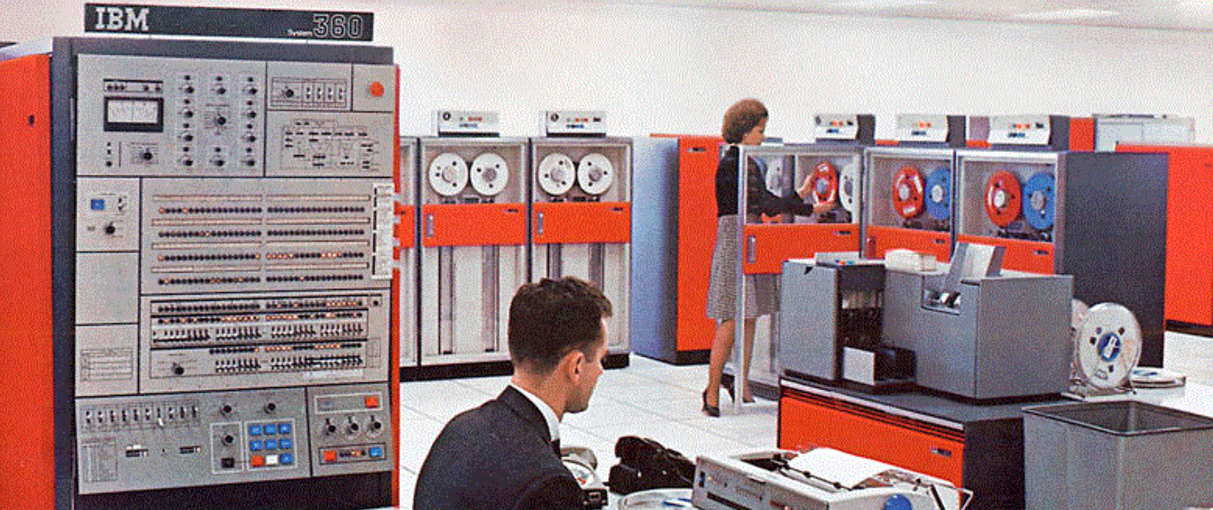 I know it looks like I prompted “mainframes, but Kubrick-ify them”, but this is an image from an actual IBM System/360 ad that ran in the mid/late 1960s.